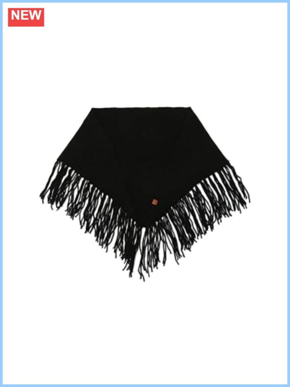 Long Fringe Triangle Scarf in Soft Acrylic Blend